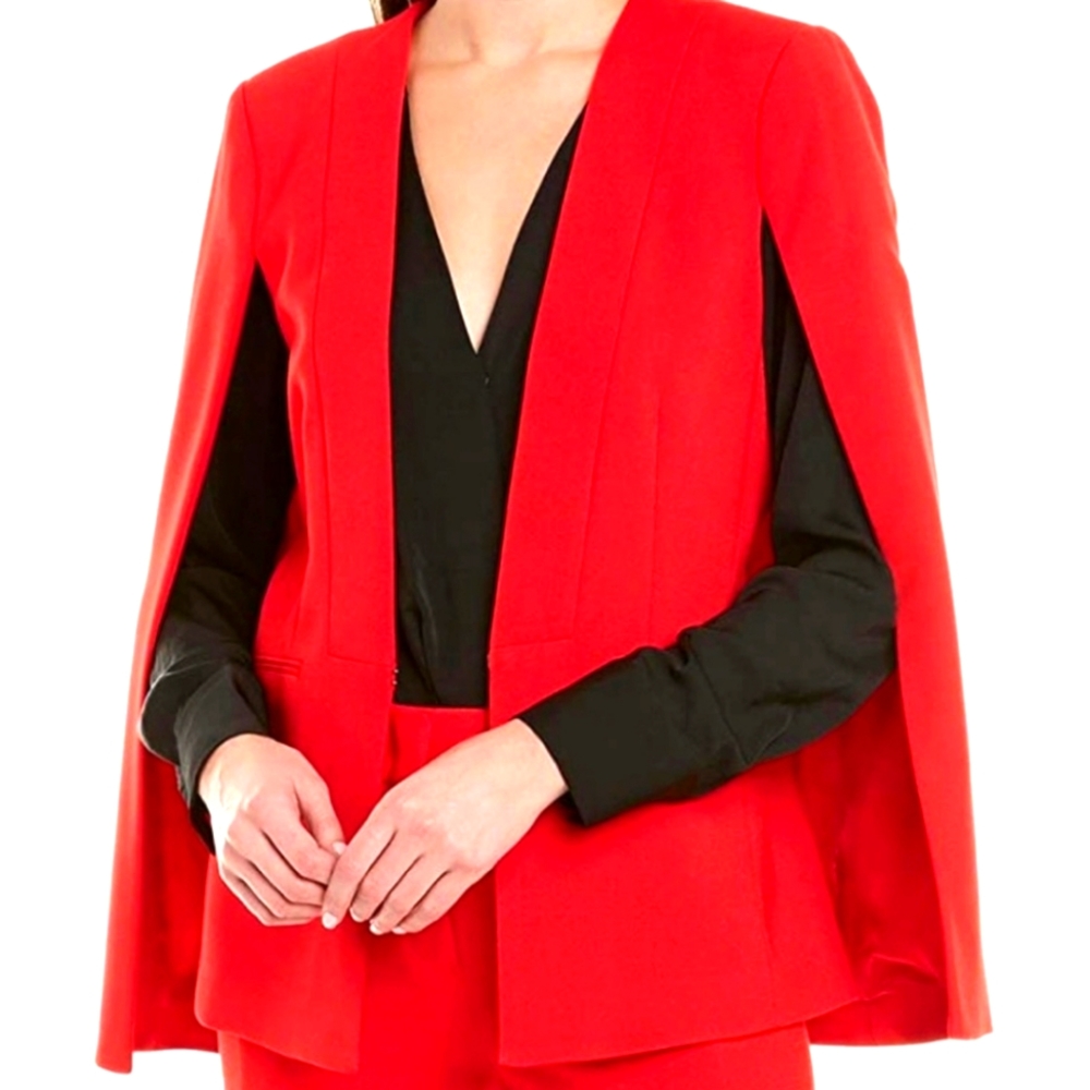 NWT BCBG red cape blazer